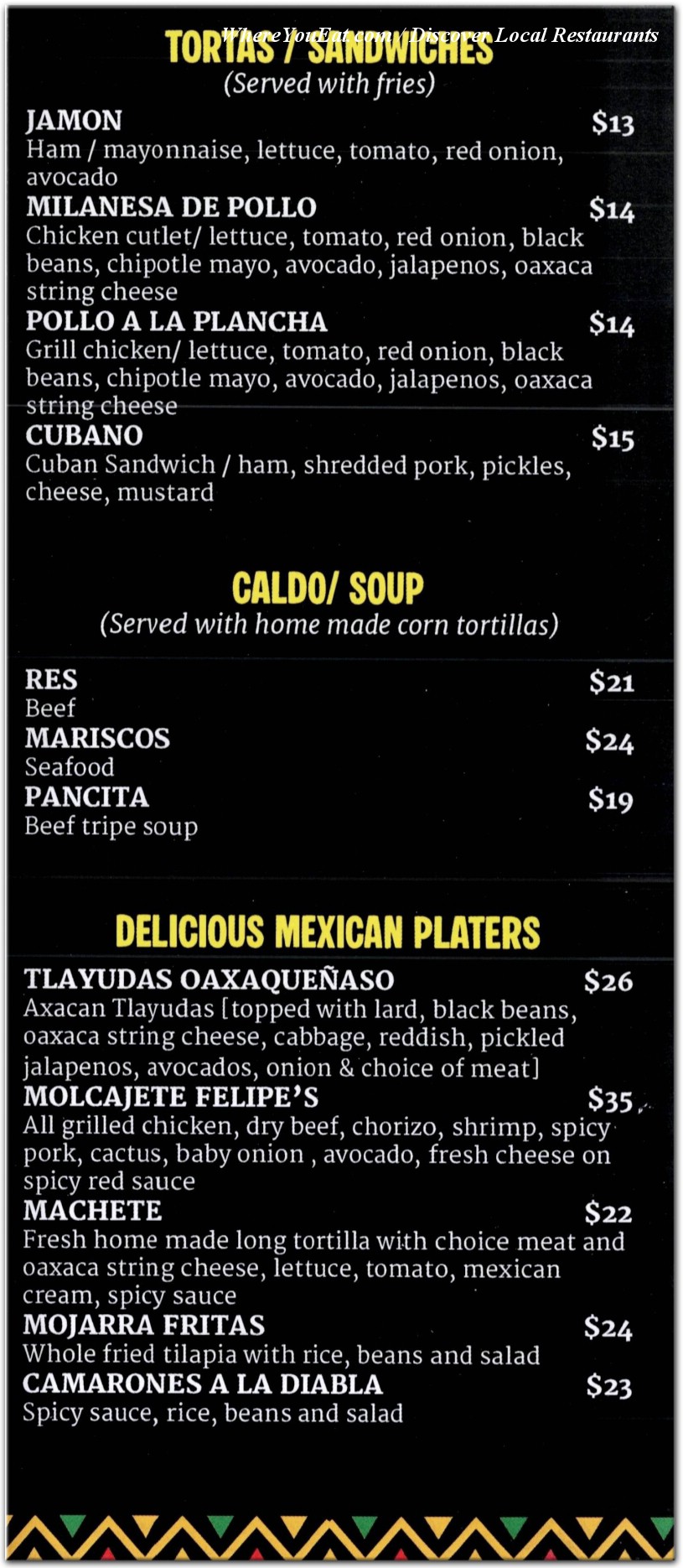 menu