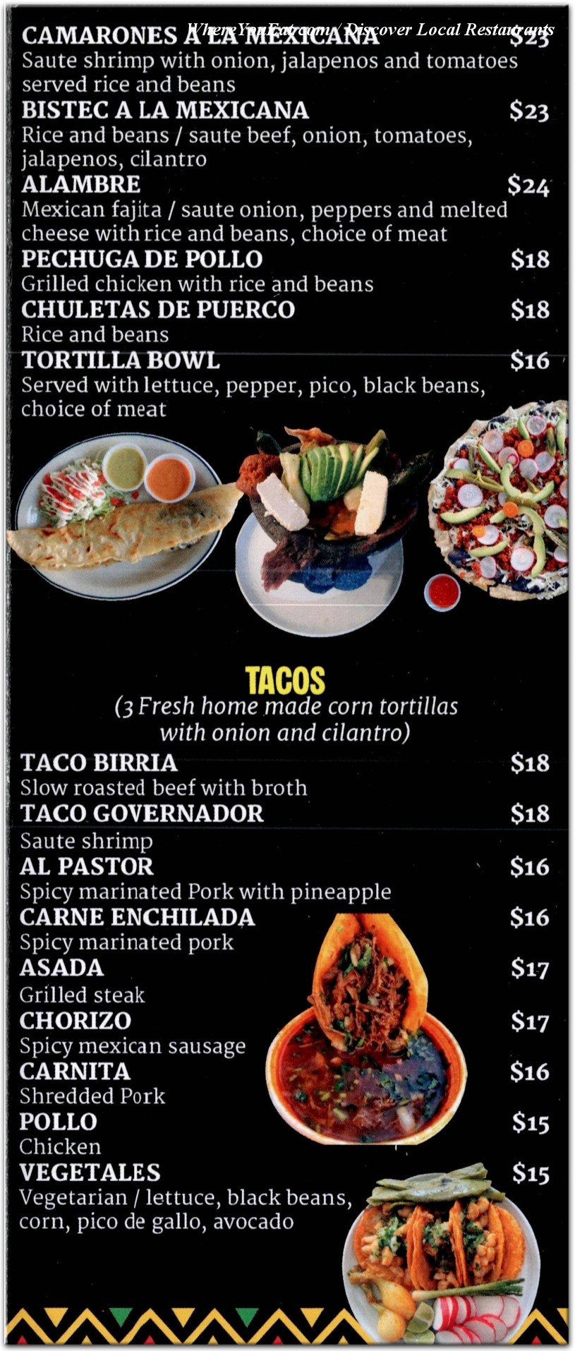 menu